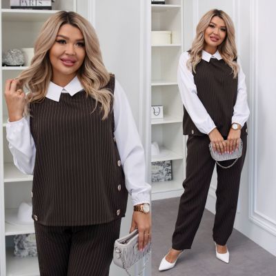 Костюм трійка Розмір: 48-50, 52-54, 56-58 S7053