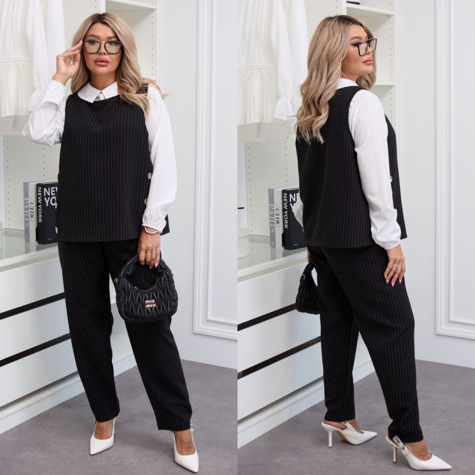 Костюм трійка Розмір: 48-50, 52-54, 56-58 S7053